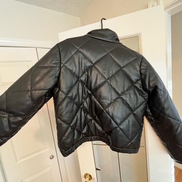 Faux leather black bomber - size M - Picture 3 of 5